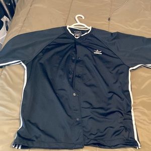 Old school adidas button down baseball style jersey  size is extra large